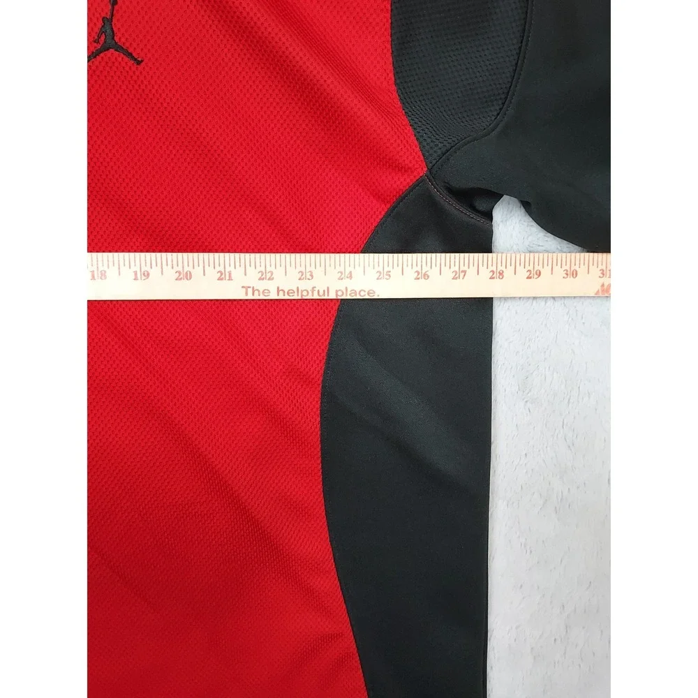 Vintage Jordan Shirt Men 3XL Jumpman Activewear Mesh Jersey Red Black Basketball